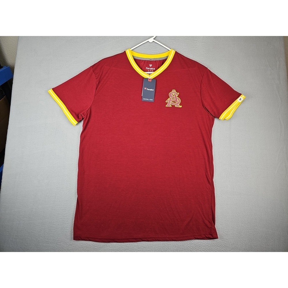 Fanatics Arizona State Jersey T Shirt Men's Size XL‎  Maroon Yellow  V-Neck NWT